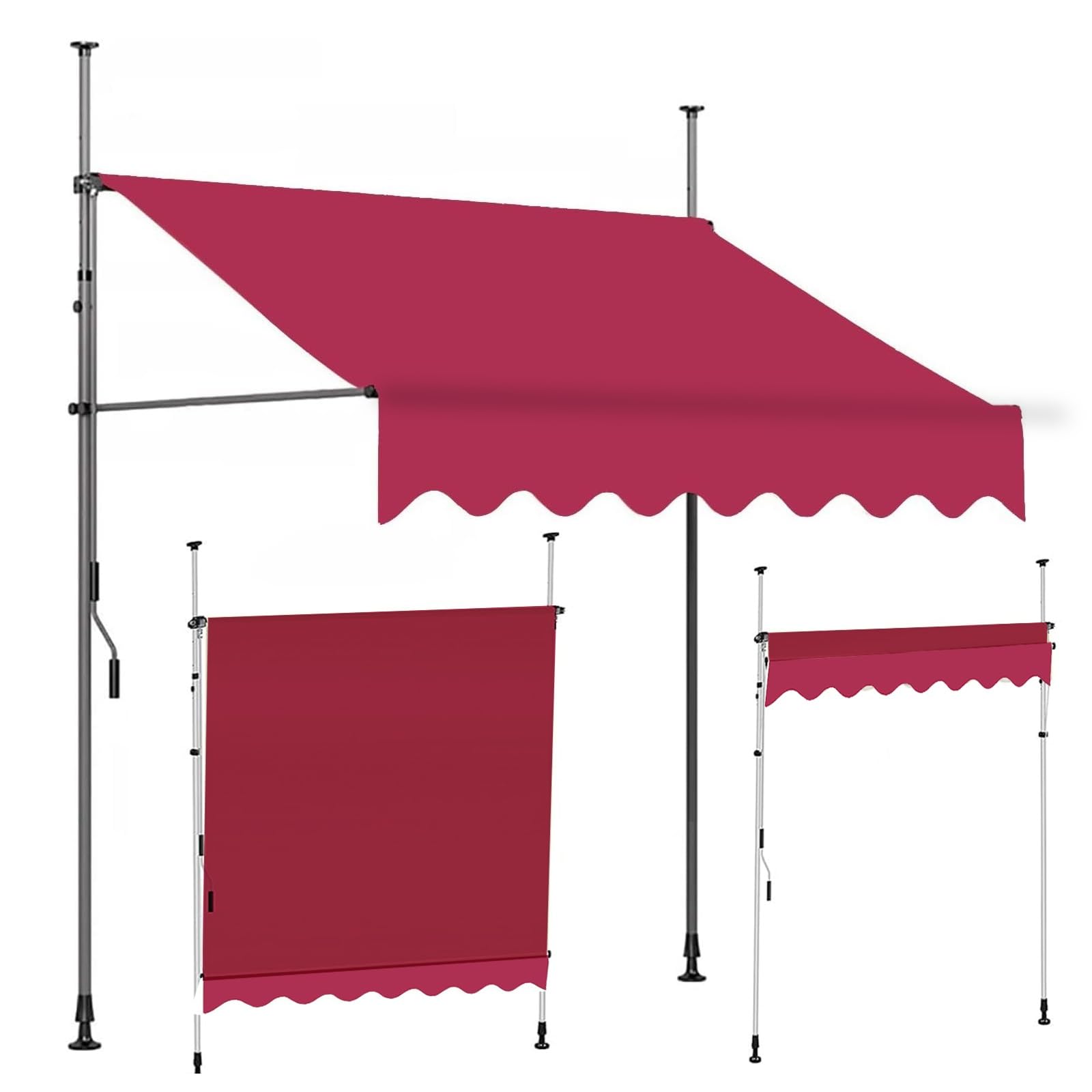 Auvent de terrasse rétractable réglable avec protection UV jardin