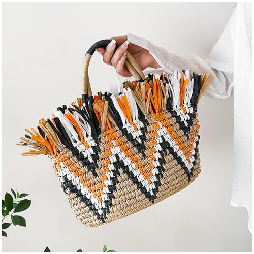 Bolso de playa grande con tassels tejido a mano miniatura 7