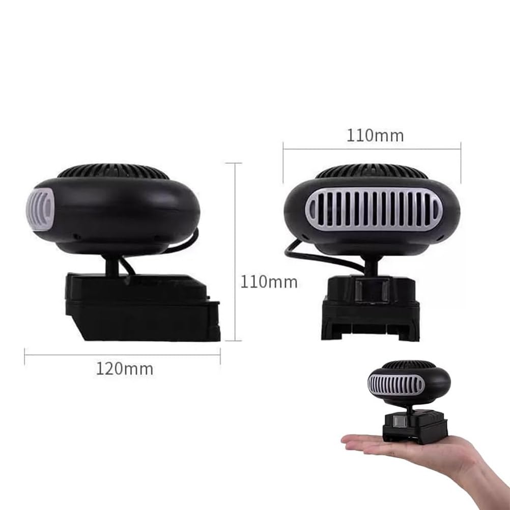 Chauffage D'appoint Alimenté par Batterie Rechargeable, Chauffage Voiture Sans Fil Portable, Dégivrage Rapide Désembueur, pour Camping-car, Maison, Bureau, Atelier (Deux batteries)