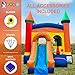 Bounce House with Inflatable Water Slide for Kids, Backyard Commerical Castle Outdoor Playhouse Bouncer with Splash Pool, Includes Blower, Anchor Stakes and Storage Bag, 26.5 x 12 x 14.5