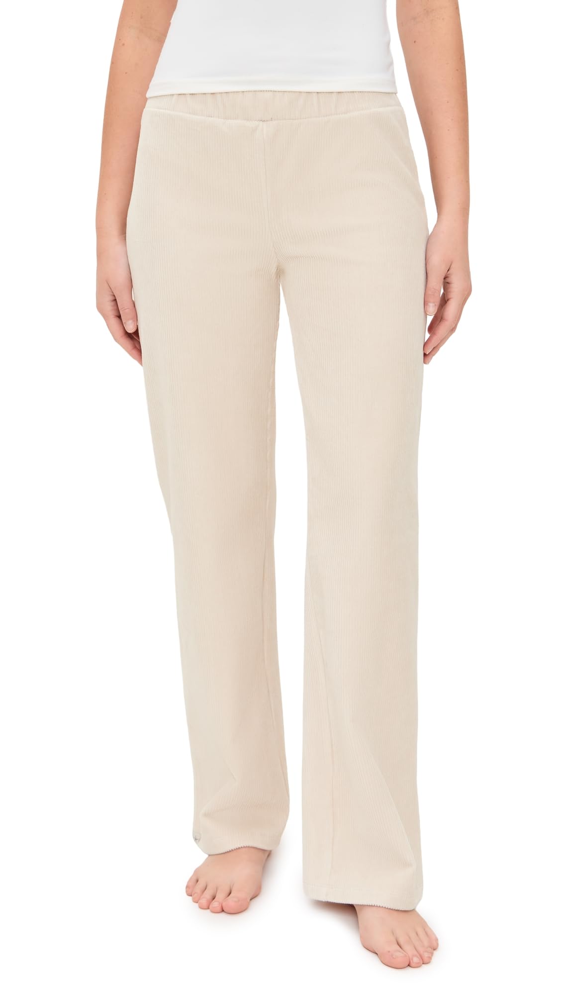 Barefoot Dreams Womens Stretch Corduroy Wide Leg Pants