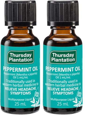 Thursday Plantation Peppermint Oil, 25mL, Peppermint 25 milliliters (Pack of 2)