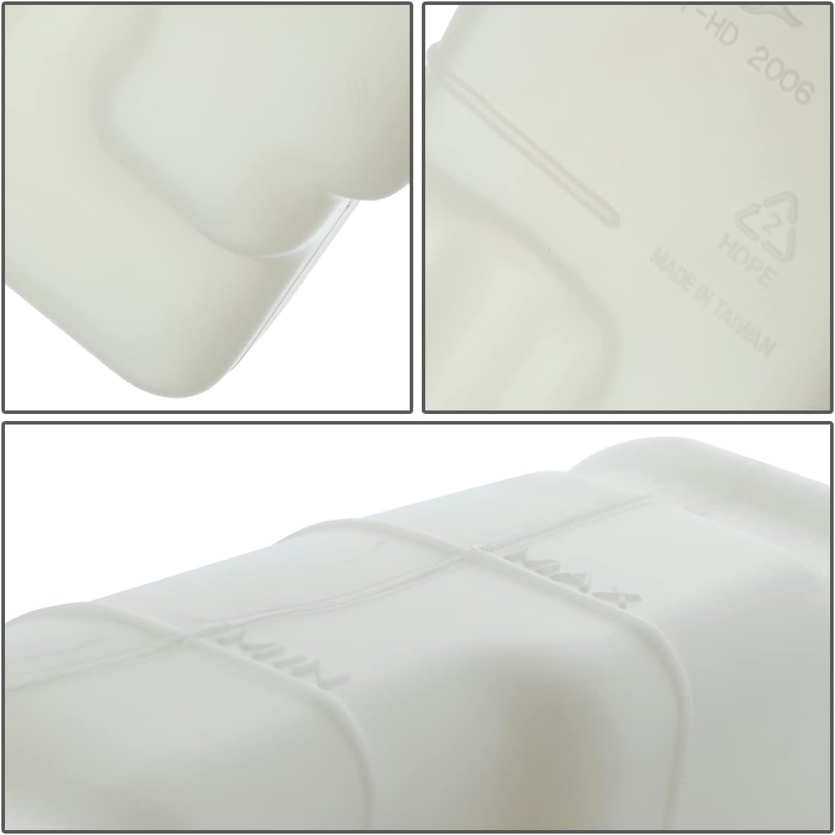 DAT AUTO PARTS Engine Coolant Recovery Plastic Bottle Reservoir Tank With Cap Overflow Replacement for 1990-1993 Honda Accord Sedan and Coupe White Textured Plastic HO3014103 19101PT0000