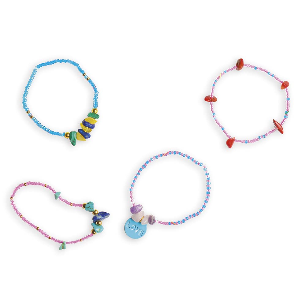 Janod - Estuche 3 Joyas Arcoíris - 2 Pulseras y 1 Collar - Les Ateliers Bijoux - Actividades Creativas y Manualidades - Destreza y Concentración - Pintura al Agua - A Partir de 6 Años, J07936