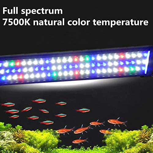 5730SMD Éclairage LED à intensité variable pour aquarium avec contrôle du temps Lampe poisson Réservoir d'eau douce / eau de mer plein Spectrum Reef Coral Fish Lampe à poser pour aquarium 90-120 cm