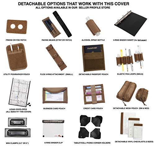 Tactical 3-Ring Binder Cover, Military Field Admin & Map Case, For 9X6 Paper, Zippered (Coyote Brown) #TOP2