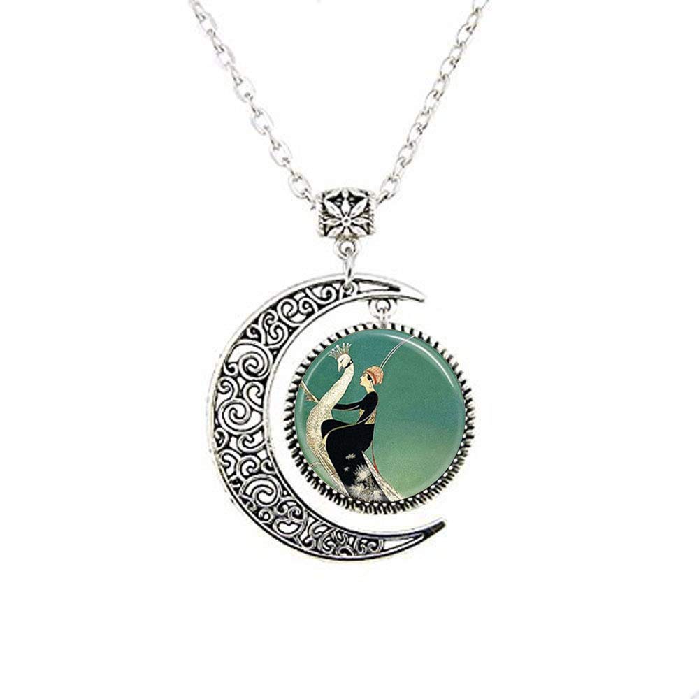 Broche/collier Pendentif Art Déco - Paon En Cristal Bleu - Épingle à Châle - Neuf Sans Emballage