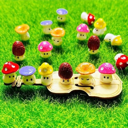 12 Mini Estatuas Decorativas de Hongos