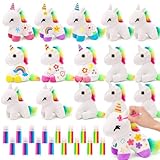 HAPGFS 16PCS Mini Plush Unicorn Kid Toys Set Unicorn Keychain Cotton Unicorn Party Favors for Birthday Party and Goodie Bag
