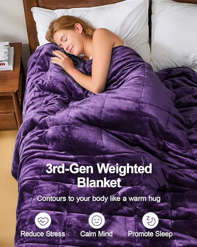 Image of Super Fuzzy Soft Sherpa Fleece Weighted Blankets, 15 lbs Dual Sided Fluffy Heavy Weighted Blankets for Adults - No Bunching with Double Layers of Soft Inner Lining (60 inchx 80 inch, 15 Pounds)