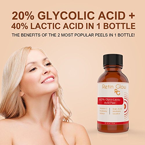 Glyco-Lactic Acid 60% Gel Peel Including After Peel Neutralizer Facial Peel Contains Glycolic Acid Retinol Vitamin C Kojic Acid Licorice Bearberry Tea Mulberry. Perfect Mild Strength Chemical Peel - Thumbnail 4