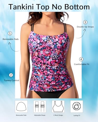 Tankini Tops for Women 2025 - Tummy Control Swim Top Only Modest Bathing Suit Top Swimsuit Top No Bottom2