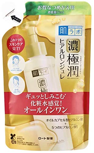 Hada Labo Gokujyun Hyaluronic Jelly Refill – 150mL – All-in-One Moisturizer, Toner, Serum & Mask – Gel-Liquid Hybrid Formula – Fragrance-Free – Made in Japan