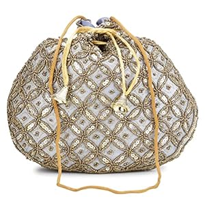 Shanvi handicraft Woman Potli Raw-Silk Designer Bag for women