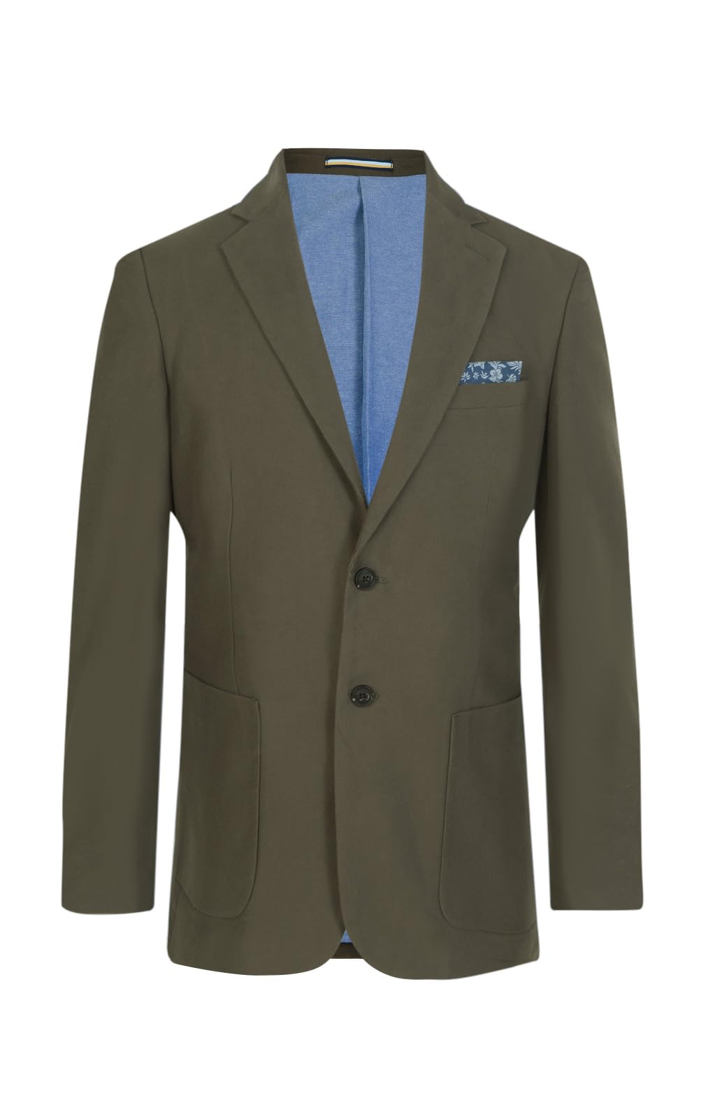 Dobell Men's Olive Green Olive Moleskin Jacket Regular Fit 100% Cotton-50R