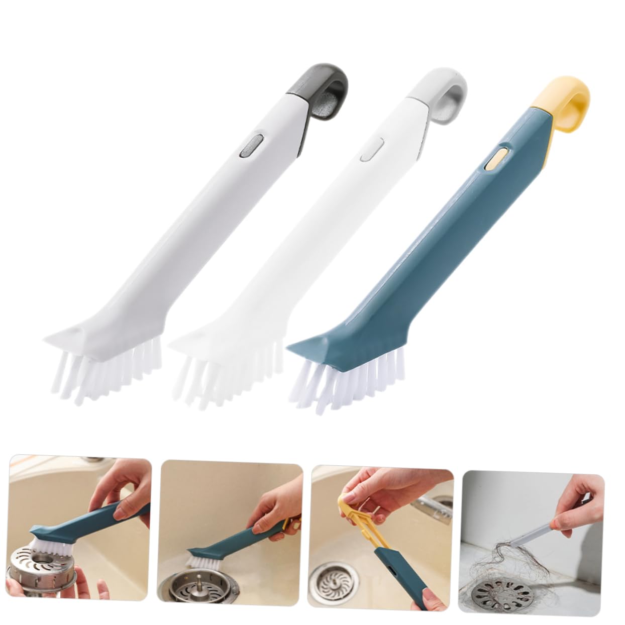 Set di spazzole elettriche per la pulizia della cucina, con lavapavimenti ecologici, sapone liquido per piatti e detersivo per lavastoviglie, 3 pezzi