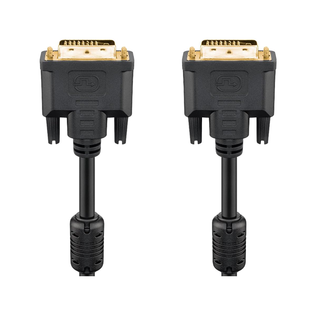 Goobay 93951 Cavo DVI-D FullHD Dual Link, Dorato, 15m Lunghezza del Cavo
