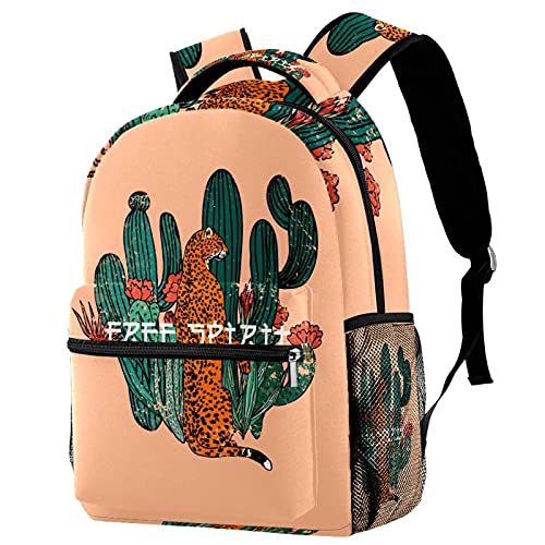 Sac à dos voyage avec motif cactus pour filles et garçons style campus pour école et loisirs