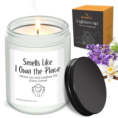KinsHeart Housewarming Gifts New Home - 9 Oz Jar Candle Gift - Cool House Warming Gifts New Home for Women Men Couple Family - First Apartment Decor Gift