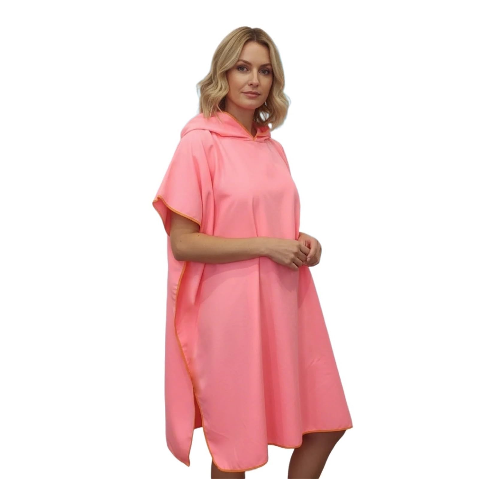 ATEUXOL Quick-drying Surf Poncho Quick-Dry Hooded Beach Towel Changing Cape High Absorbency Swim Surf Robe For Easy Carry And Quick Drying(Pink)
