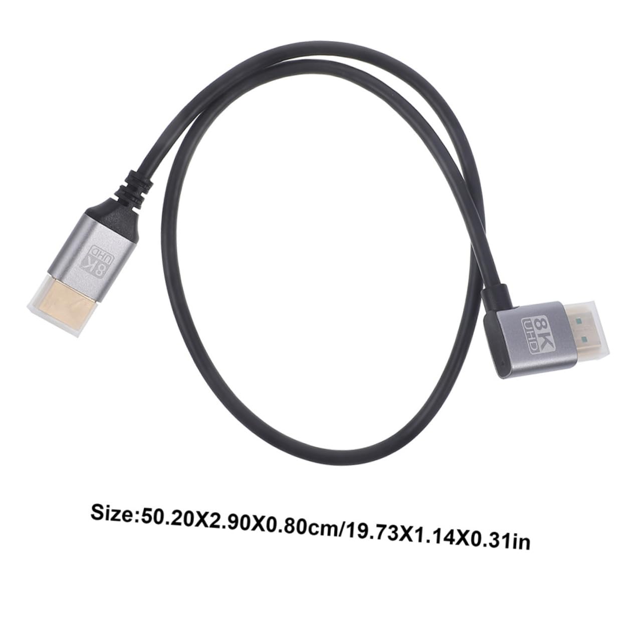 OFFSCH 8k Right Angle Video Cable Male to Male Adapter for Tv Monitor Short Video Cord