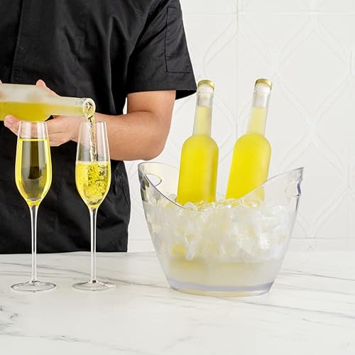 Miniatura 8 de Restaurantware Bar Lux - Cubo de champán de 10.6 x 8.1 x 7.9 pulgadas, 1 cubo ovalado para vino, con asas, cubo enfriador de vino de plástico
