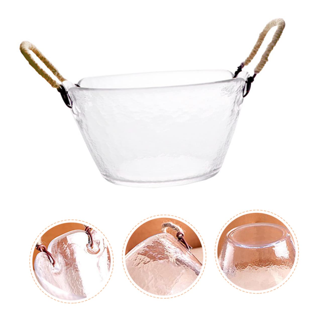 ULTECHNOVO Große Glasschüssel mit Modernem Design Salatschüssel aus Glas Große Kapazität für Festliche Anlässe und Geburtstagspartys zum Präsentieren von Speisen