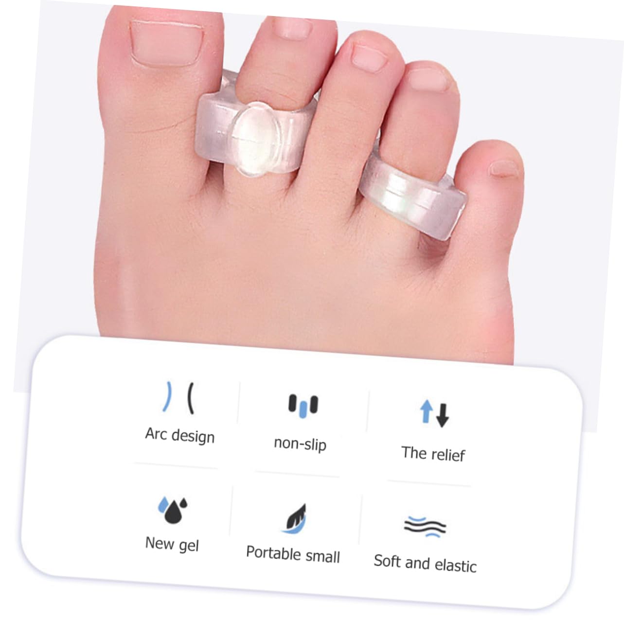8pcs Splay Toe Separators for Men Women Toe Spacers for Bunion Hallux Dividing Covers
