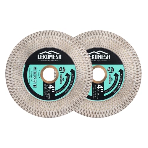 Image of Tile Blade 4 inch /100mm 2pcs - Diamond Saw Blade for Cutting and Grinding Granite Marble Ceramic Porcelain Tile,Arbor 7 /8 inch-5 /8 inch