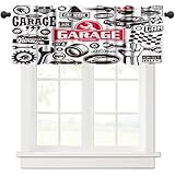 GoDazzling Rustic Farmhouse Vintage Car Kitchen Curtain Valance, Retro Country Car Window Valance, for Bedroom Living Room Cafe Bathroom W54xL18in 1 Panels