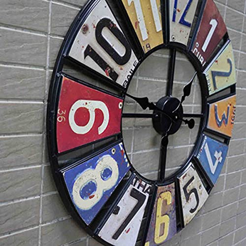 Weerbestendige buitenklok, grote ronde antieke sticker Tuinklok Open gezicht Smeedijzeren waterdichte buitenklok Indoor… - Image 3