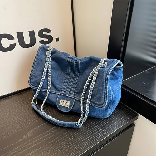 Women's Denim Crossbody Bag Small Vintage Shoulder Bag Multi-Purpose Jean Purse with Adjustable Strap for Travel3