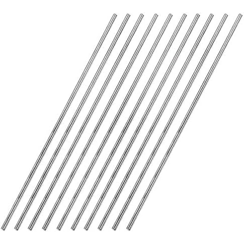 sourcing map 10 Stück Edelstahlstäbe 3mm x 300mm Stabstahl Rundstahl 304 Edelstahl Vollrundstab für Heimwerker Cover