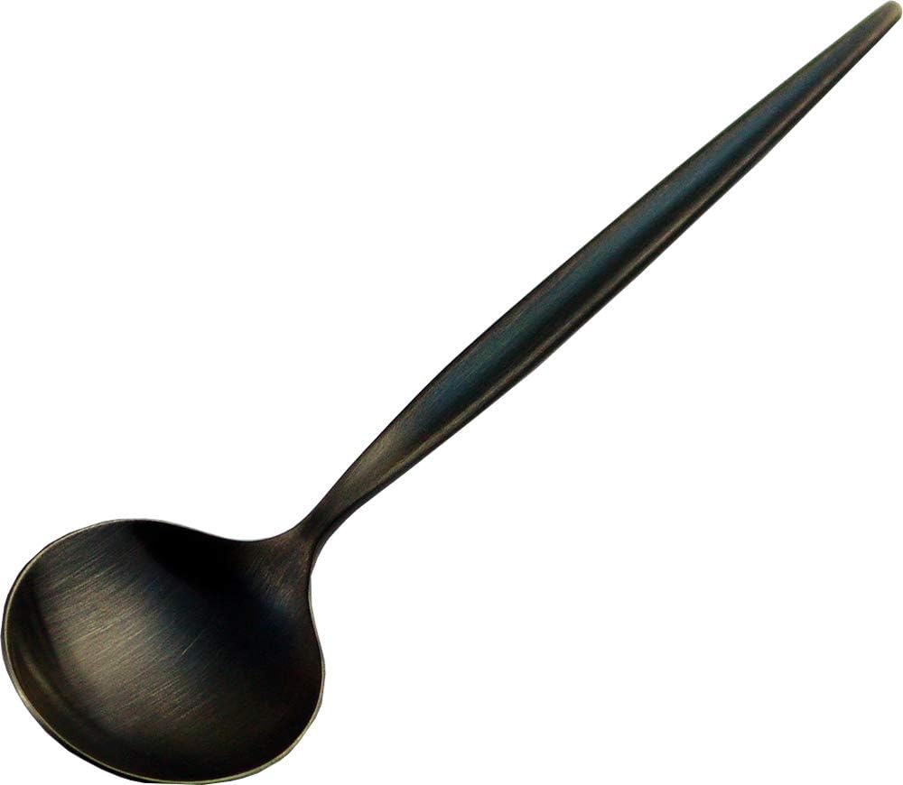 Luckywood 0-12613-090 Spoon Meteora Satin Black Bouillon Spoon