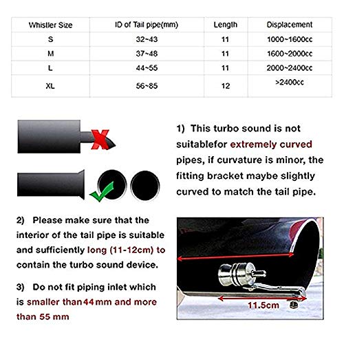 MASO Universal Blow-Off Valve Turbo Sound Whistle,Car Motorcycle Exhaust Pipe Whistle(Red/XL) - Thumbnail 5