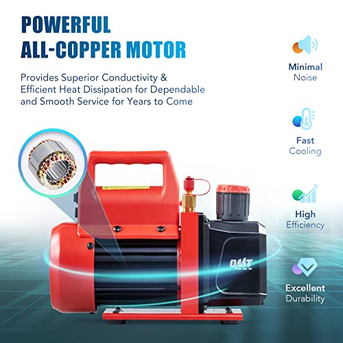 OMT Vacuum Pump, 1 Stage HVAC Vacuum Pump 4.5cfm AC Vacuum Pump, 1/3hp