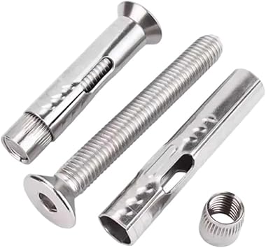 Hex Head Expansion Bolt Screw 304 Stainless Steel Countersunk Hexagonal Wide Expansion Screw/Internal Expansion Bolt with Built-in Tension Burst1pcs M10X100