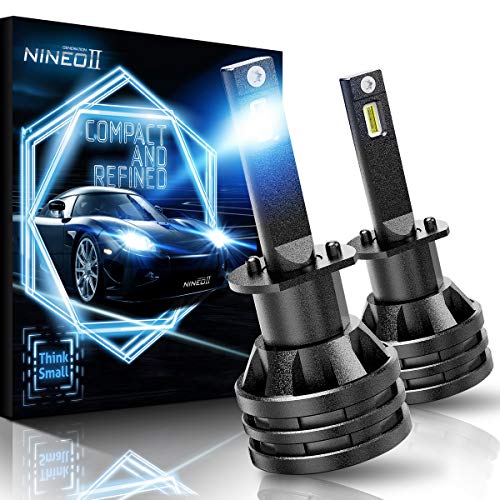 NINEO H1 LED Bulbs w/Small Size,Halogen Replacement 6500K Cool White CREE Chips All-in-One Conversion Kit,Fog Light