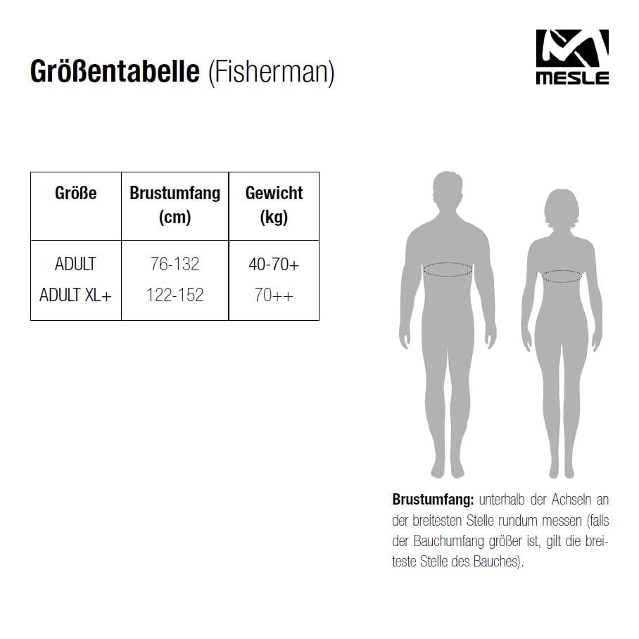 MESLE Schwimmweste Erwachsene Fisherman mit Taschen, 50N Schwimmhilfe für Herren & Damen, Angler Weste für Boot, Auftriebsweste & Prallschutzweste für Sup, Kajak