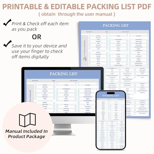 BAGAIL 6 Set Lightweight Compression Packing Cubes with Packing List - bagail packing cubes review Image 3