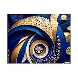 CafePress Blue and Gold Fibonacci Artwork Small Puzzle, 252 pcs.