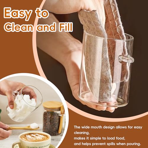 Image of 15 oz Glass Sugar Container, 1 Pack Coffee Container, Glass Jars with Lids | Seal, BPA-Free, Bamboo Soop, Coffee Bar Accessories, for Coffee Beans, Creamer, Salt, Overnight Oats, Brown sugar, Candy, Tea