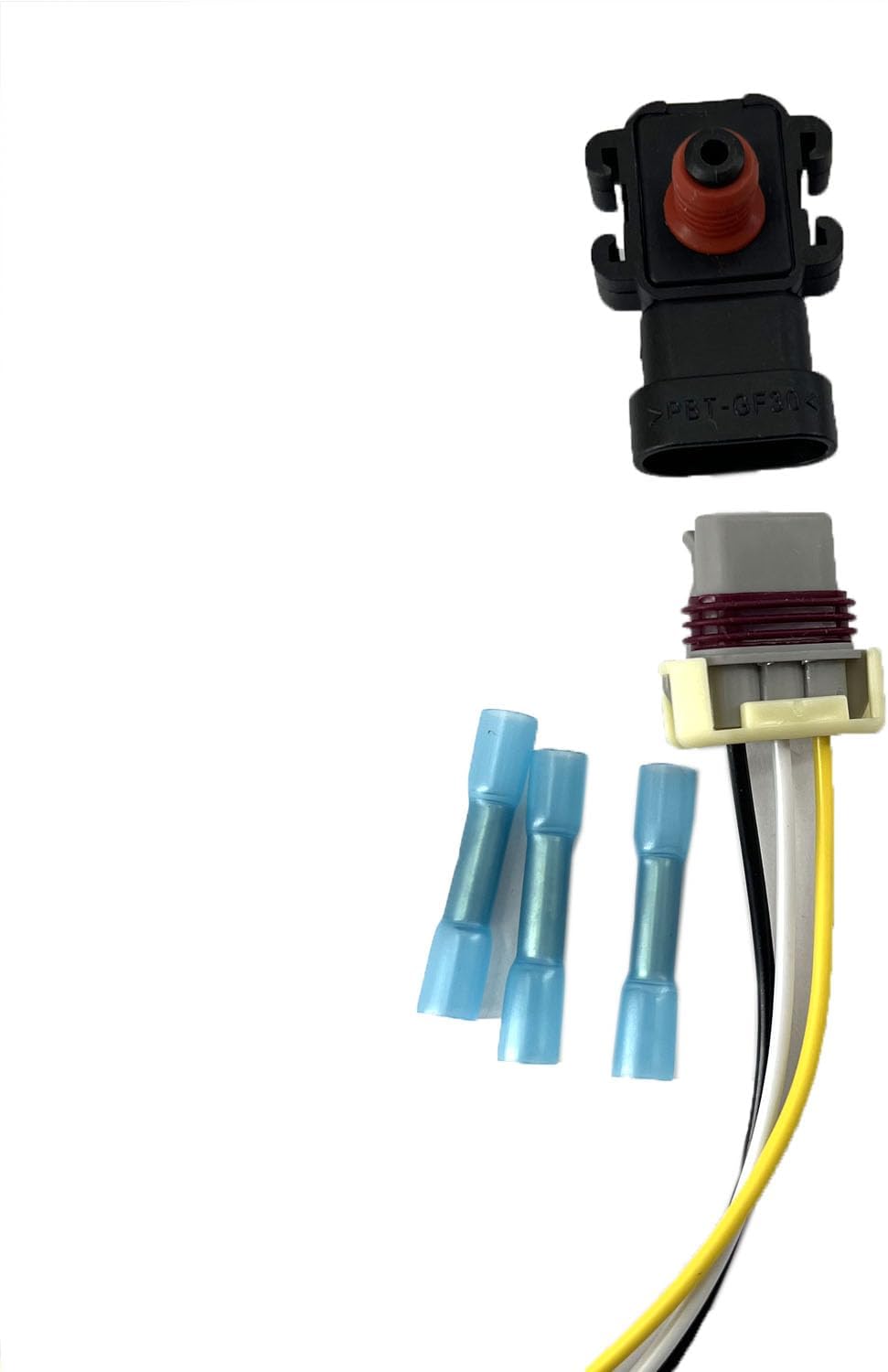 Manifold Absolute Pressure Map Sensor with Connector Plug Pigtail Wire Harness 16187556 12569240 213-796 12614973 Compatible with Regal DeVille Eldorado Avalanche 1500 Blazer
