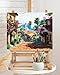 TOCARE Paint by Numbers Kit for Adults Beginner,Mediterranean Street Paint by Number Canvas for Audlts,Adults' Paint-by-Number Kits Seaside Village to Beach for Home Wall Decor 16x20inch
