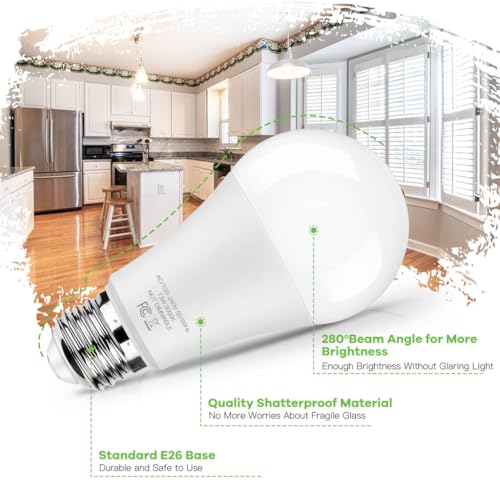 Image of LED Light Bulbs 100W Equivalent 1500 Lumens, A19 13W 3000K Soft White Non-Dimmable, Super Bright No Flicker Standard E26 Edison Screw Bulbs for Home, Bedroom, Office Lamp, 12-Pack