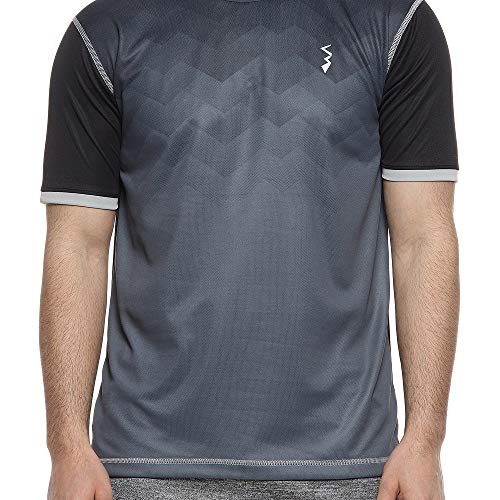 Image of CAHOOT Men's Black and Blue Ombre Dri-Fit Activewear T-Shirt Regular Fit for Casual Wear | Structured T-Shirt Crafted with Comfort Fit and High-Performance for Everyday Wear