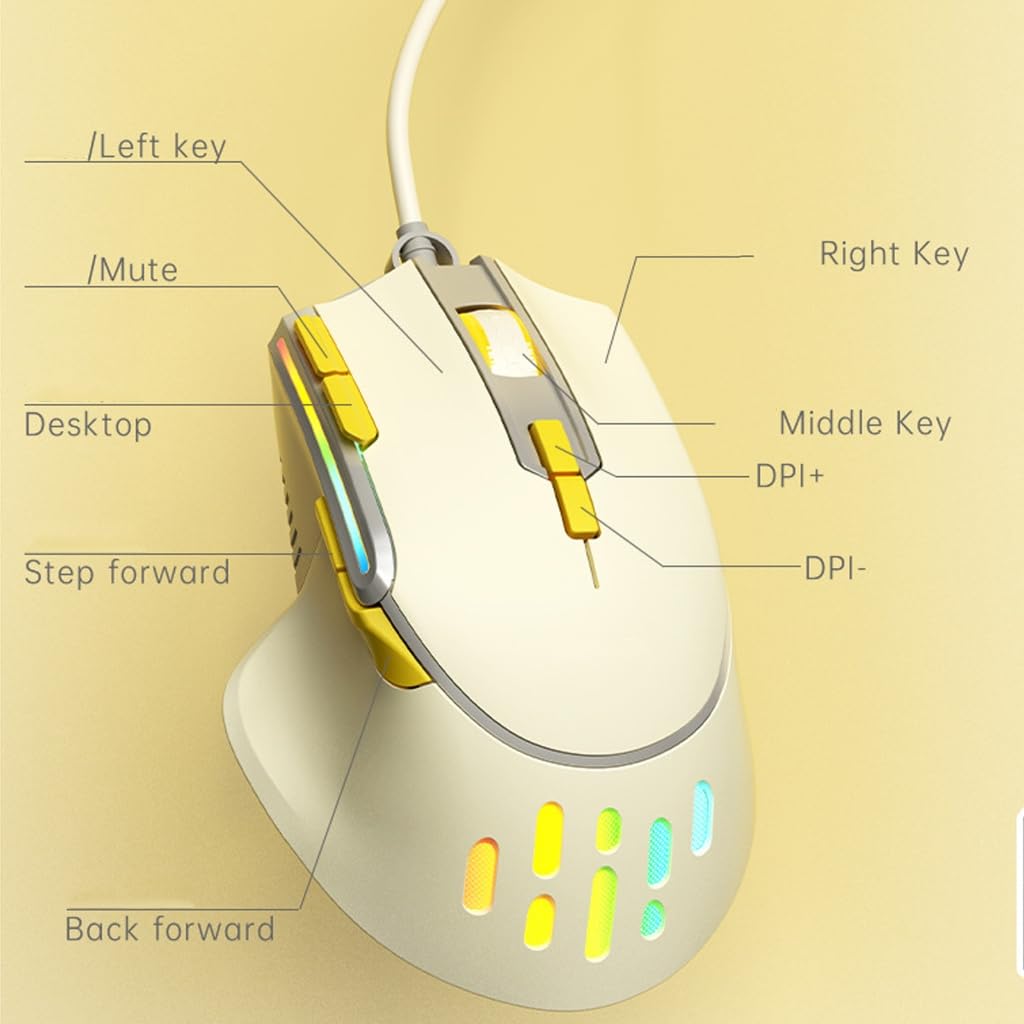 Ergonomiczna przewodowa mysz do gier antypoślizgowa programowalny przycisk przełączniki mechaniczne