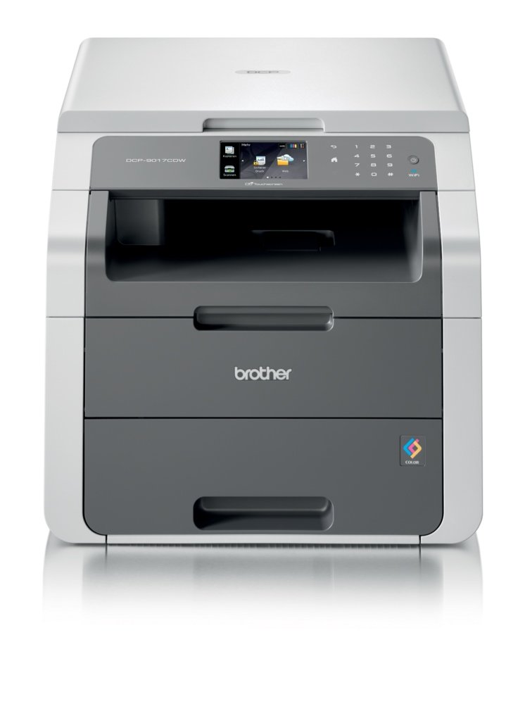 Brother DCP-9017CDW Kompaktes 3-in-1 Farb-Multifunktionsgerät (Drucken, scannen, kopieren, A4, 18 Seiten/Min., 2.400x600 dpi, LAN, WLAN, Duplexdruck, Print AirBag für 150.000 Seiten)