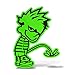 Erreinge® Adesivo Verde Fluo 10 cm Ragazzo che fa pipì Sticker stampato per Auto Moto Parete Paraurti Computer Portatile Bagagli Biciclette