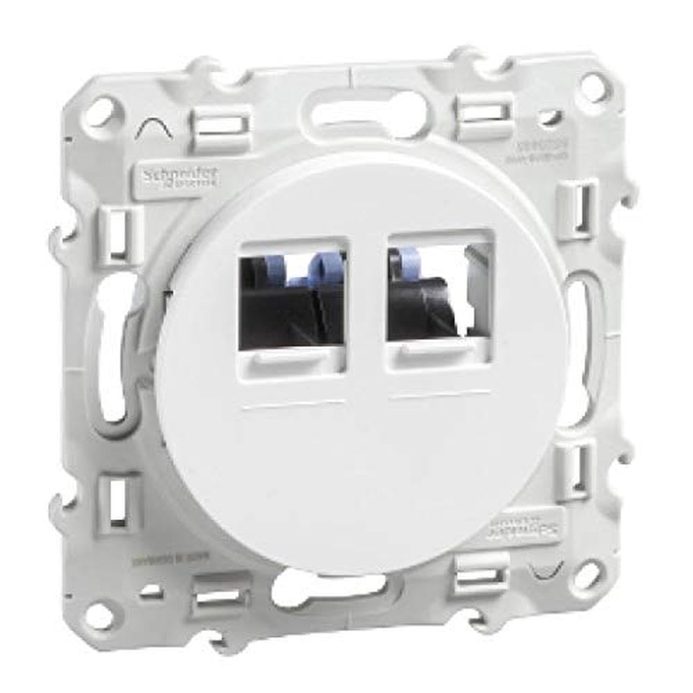 Schneider Electric - Odace, gniazdo RJ45 białe, klasa 1 (telefon + komputer) kat. 6 UTP, śruba - S520475